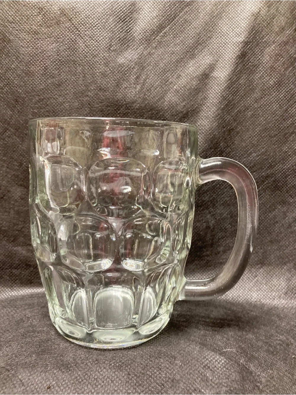 Clear Glass Beer Mug with Textured Bubble Design - Home Dining